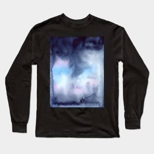 Dreamy Watercolor Texture with Indigo and pastel Long Sleeve T-Shirt
